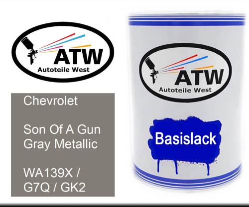 Chevrolet, Son Of A Gun Gray Metallic, WA139X / G7Q / GK2: 500ml Lackdose, von ATW Autoteile West.